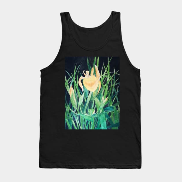 Yellow irises watercolour painting Tank Top by esvb